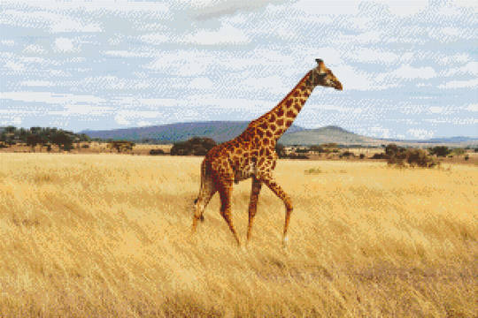 Giraffe In The Field Thirty [30] Baseplate PixelHobby Mini-mosaic Art Kit